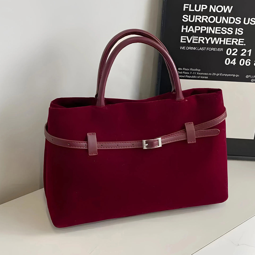 Agnes™ | Suede Taske Rød