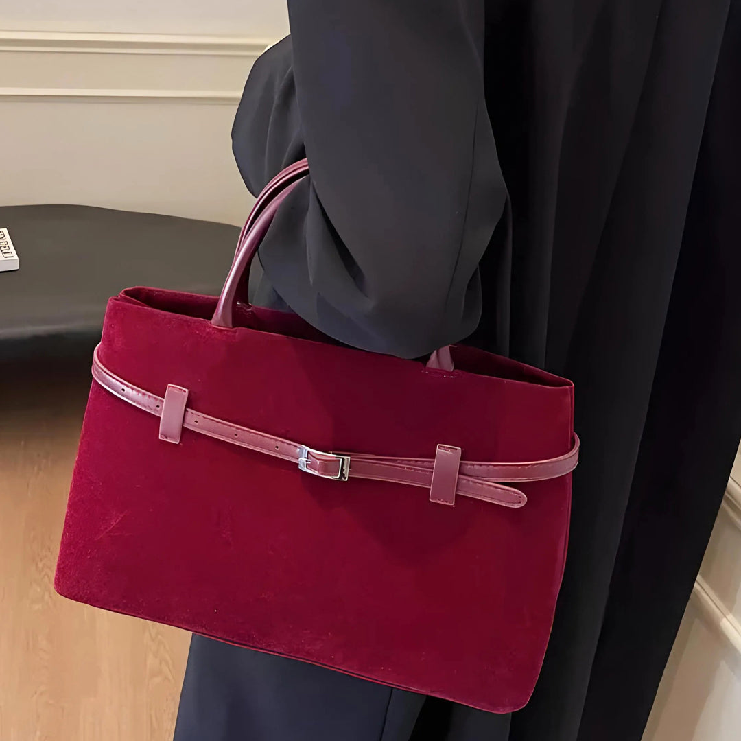 Agnes™ | Suede Taske Rød