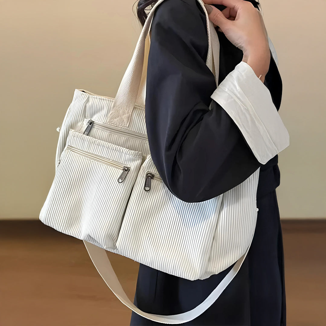 Astera™ | Skuldertaske Double Zip Hvid