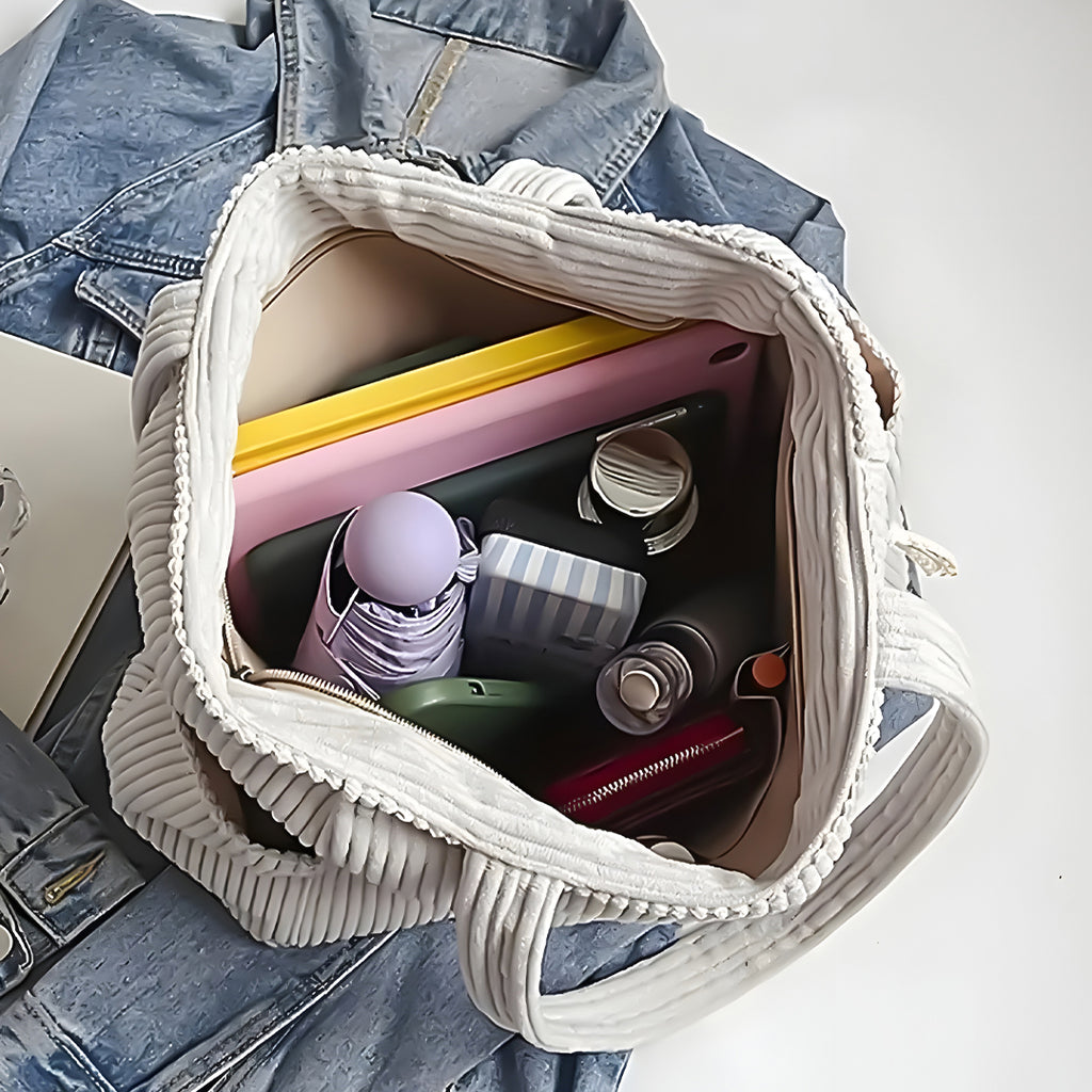 Kelby™ | Ribbet Mønster Hvid