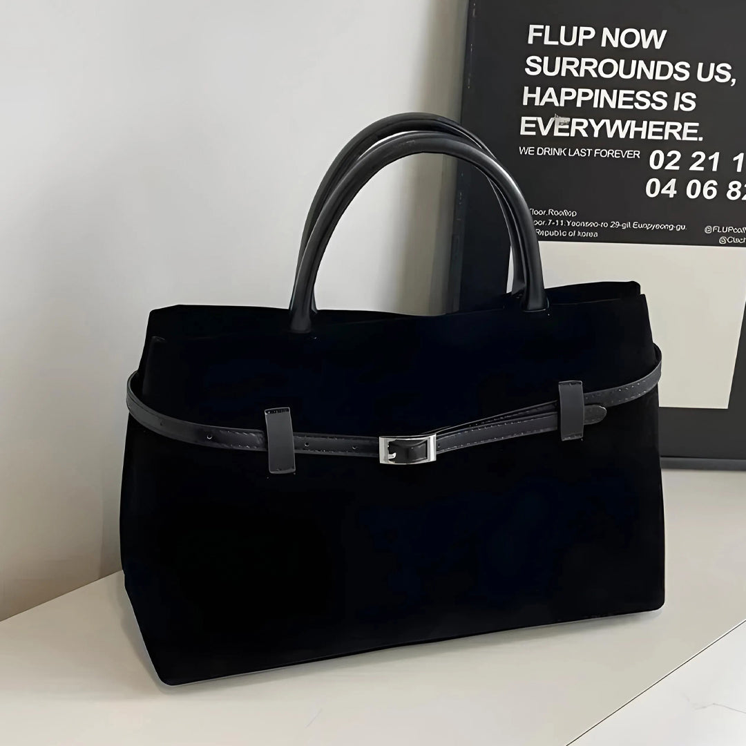 Agnes™ | Suede Taske Sort