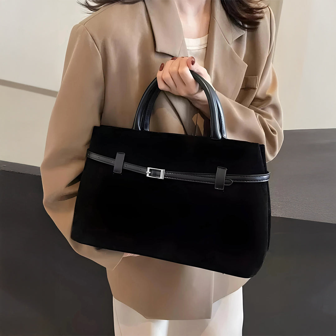 Agnes™ | Suede Taske Sort