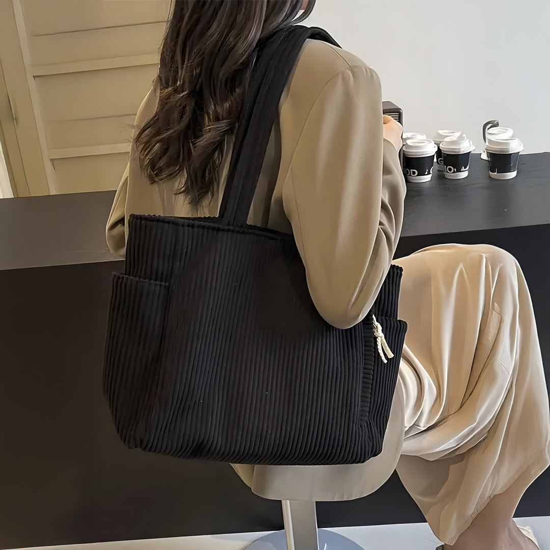 Kelby™ | Ribbet Mønster Sort