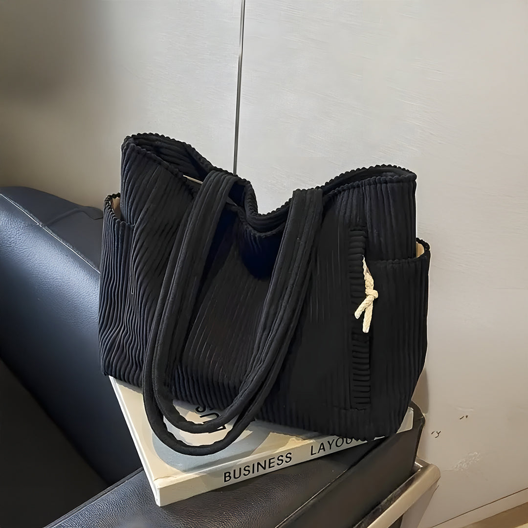 Kelby™ | Ribbet Mønster Sort